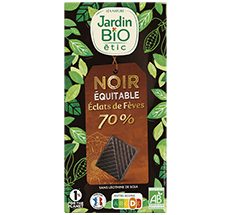 Chocolat noir bio – 70% éclats de fèves