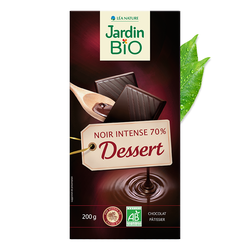 Chocolat noir dessert intense 70% de cacao