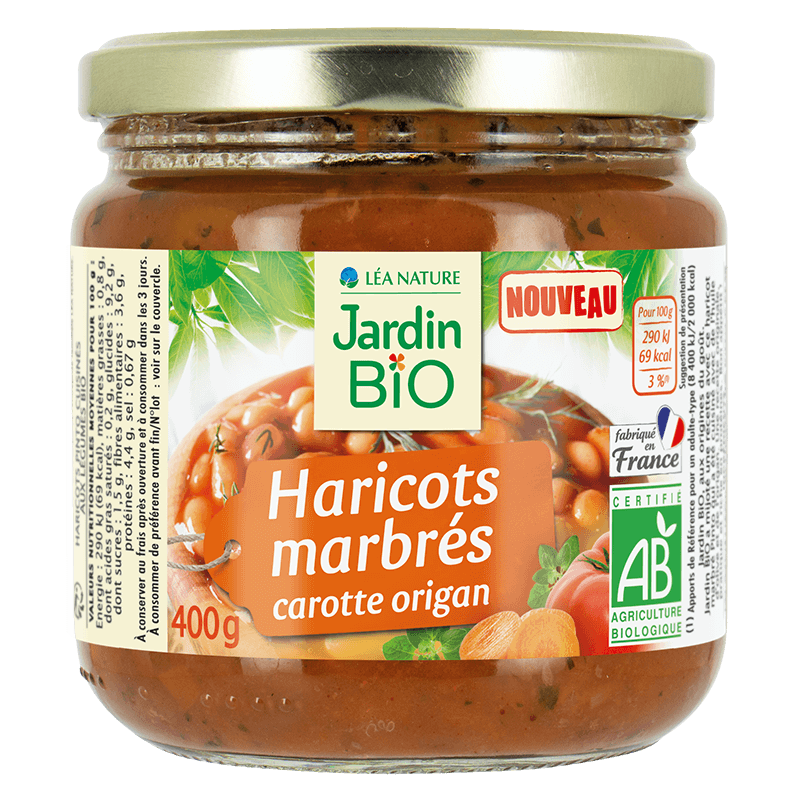 Haricots marbrés bio carotte origan