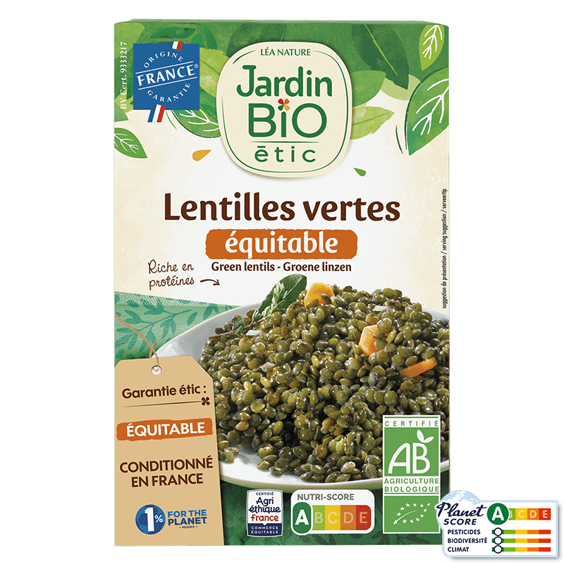 Lentilles vertes bio origine Vendée