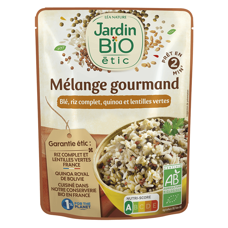 Mélange gourmand Blé, riz complet, quinoa et lentilles vertes