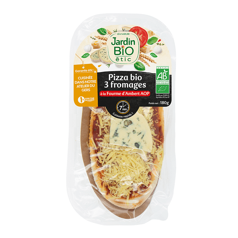 Pizza bio  3 fromages individuelle