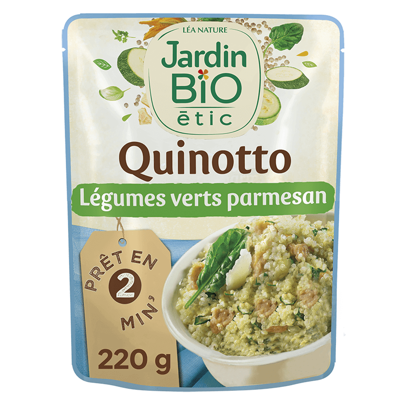 Quinotto légumes verts bio et parmesan
