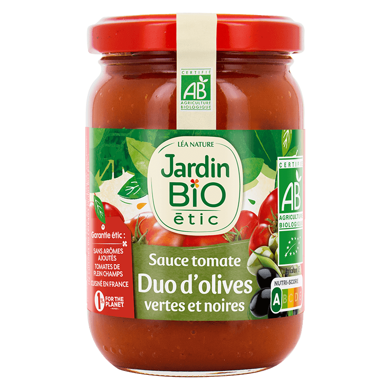 Sauce tomate duo d’olives bio  vertes et noires