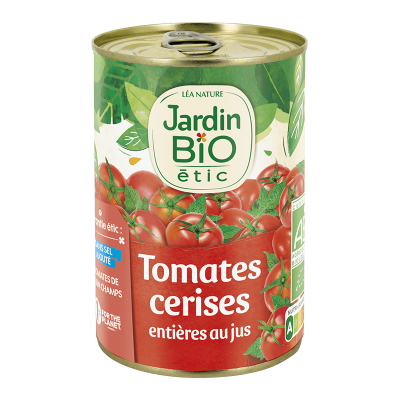 Tomates cerises bio entières au jus