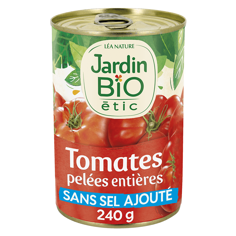 Tomates entières pelées au jus bio format classique